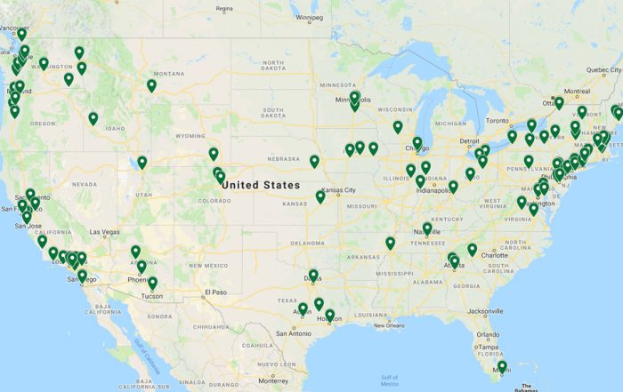 Map of Colleges for CWA Class of 2019