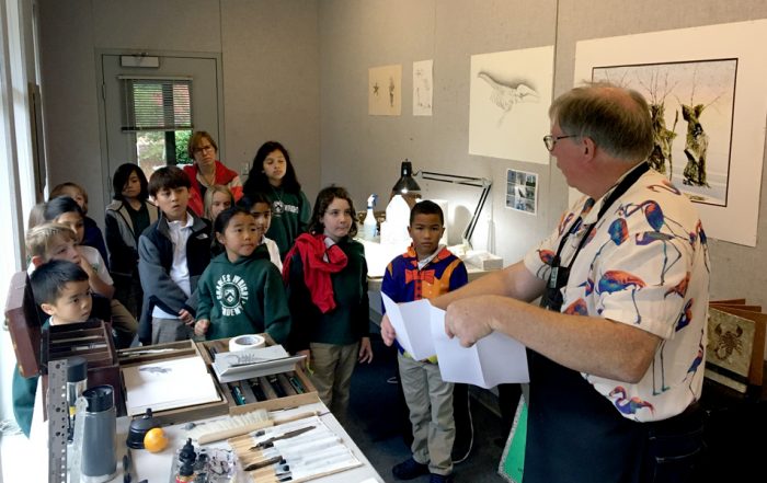 CWA Artist in Residence Mark Hoppmann with 3rd grade students.