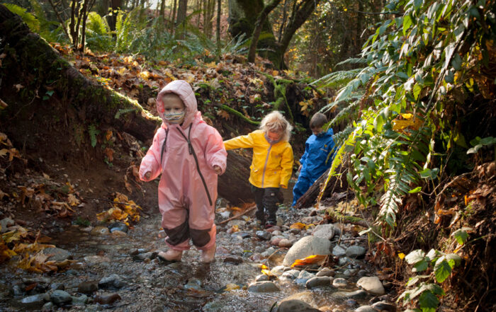 Exploring the creek on CWA campus